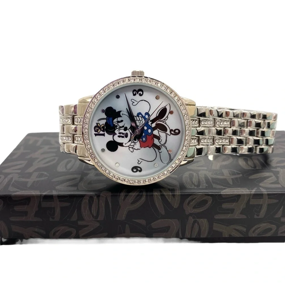 Disney Mickey and Minnie Mouse Women’s Crazy In Love Silver Alloy Watch